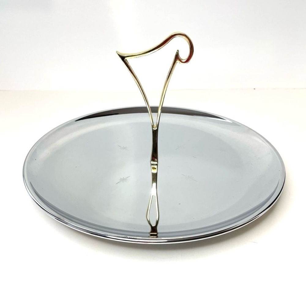 Vintage Riviera Chrome Tidbit Tray Single Model C-12 Original Box